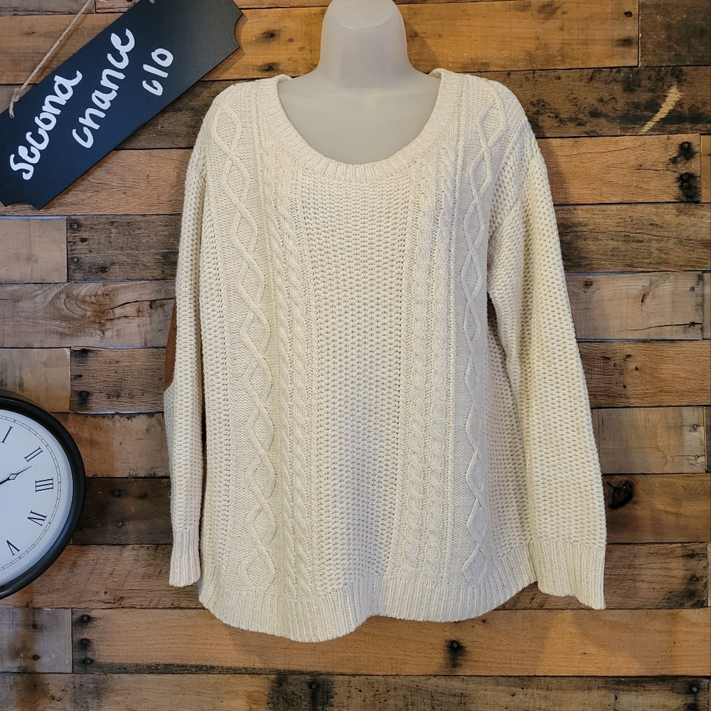 SALE-Coincidence & Chance women's soft knitted cream colored sweater size small